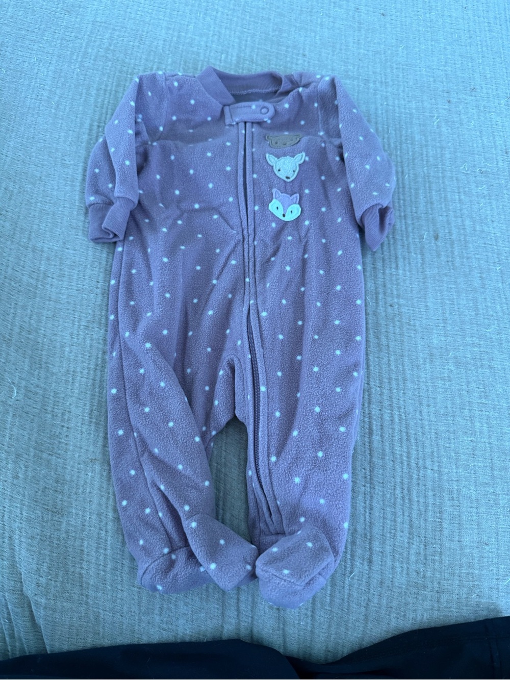 Carter's Lavender Polka Dot Footed One-Piece